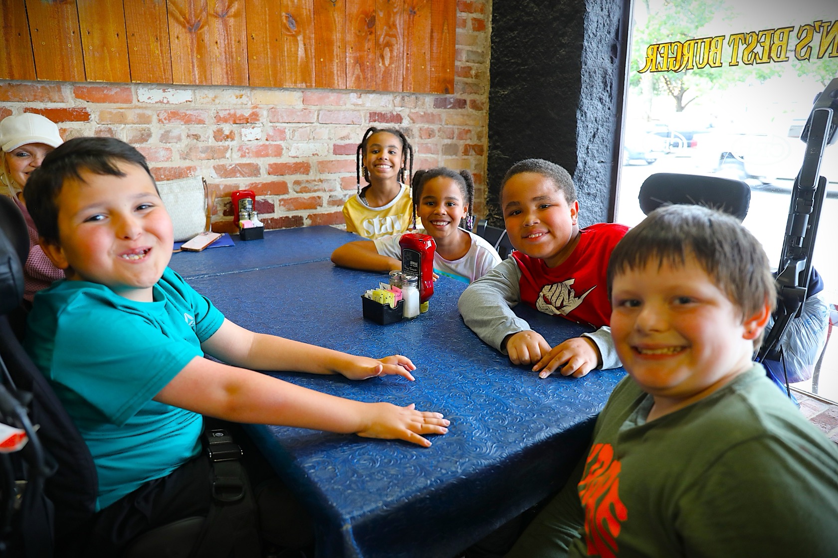 Students engaging with community