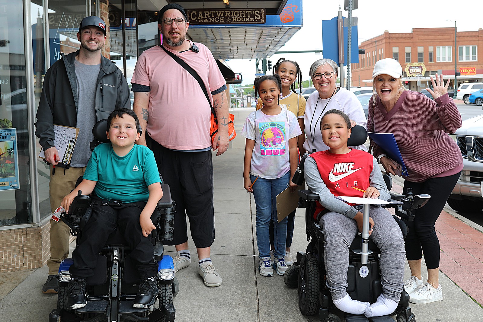 Students exploring downtown Denton